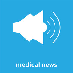 Wall Mural - medical news icon isolated on blue background