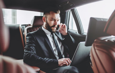 Businessman in car