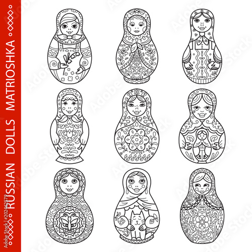 black and white russian dolls