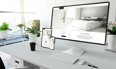 Poster - grand hotel devices mockup