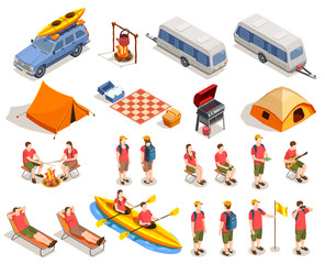 Wall Mural - Camping Hiking Icon Set