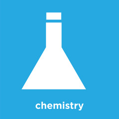 Wall Mural - chemistry icon isolated on blue background