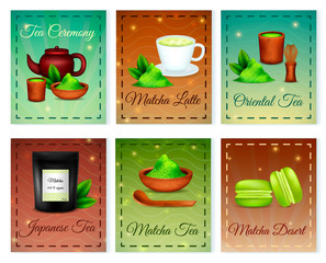 Sticker - Matcha Realistic Cards Set