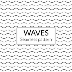 Wall Mural - waves seamless background. water pattern. wavy lines texture. vector illustration.