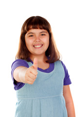 Sticker - Friendly child saying Ok with her thumbs