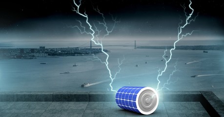 Poster - Lightning strikes and battery charge power energy