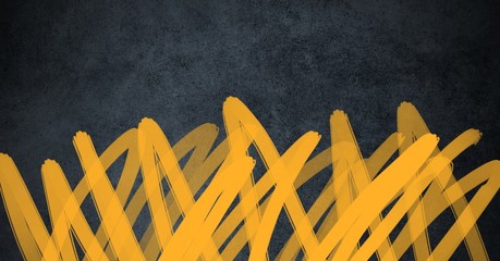 Wall Mural - yellow doodles on dark background