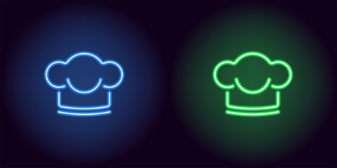 Poster - Neon Chef hat in blue and green color