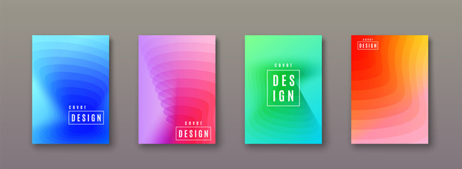 Fototapete - Abstract gradient background with geometric color shapes. Minimal cool covers design