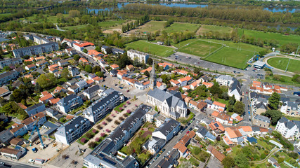 Wall Mural - Photo aérienne de Saint Sébastien sur Loire, près de Nantes