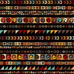 Aufkleber - Ethnic handmade ornament, seamless pattern for your design