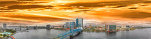 Panoramic Aerial View Of Jacksonville At Sunset, Florida