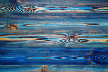 Blue Plank, Rustic Wooden Background.