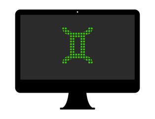 Poster - Pixel Icon PC - Sternzeichen - Zwilling