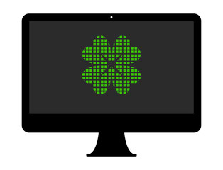 Canvas Print - Pixel Icon PC - Vierblättriges Kleeblatt