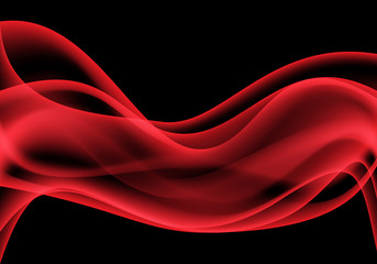 Poster - Abstract red curve wave motion on black design modern futuristic background vector illustration.