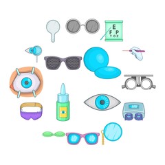 Poster - ophthalmologist icons set. cartoon illustration of 16 ophthalmologist vector icons for web