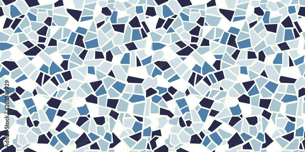 Bright abstract mosaic seamless pattern. Vector background. Endless texture. Ceramic tile fragments. - obrazy, fototapety, plakaty 