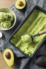 Poster - Homemade Green Organic Avocado Ice Cream