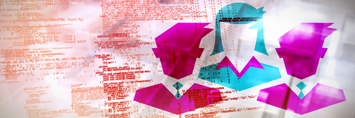 Poster - Meeting against abstract square background