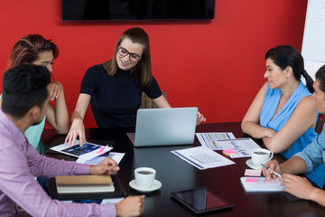 Aufkleber - Business executives discussing during meeting