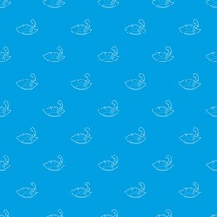 Wall Mural - Pirate hat pattern vector seamless blue repeat for any use