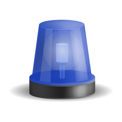 Wall Mural - Police siren icon. Realistic illustration of police siren vector icon for web