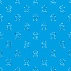 Poster - Kettle barbecue pattern vector seamless blue repeat for any use