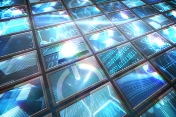 Aufkleber - Screen collage showing computing images