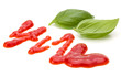 © Natika - Tomato sauce, ketchup with basil leaf isolated on white background