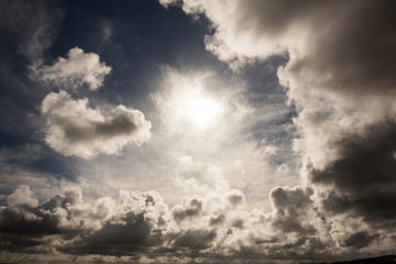 Poster - Dark sky with white clouds