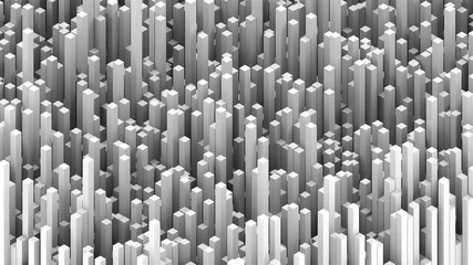 Aufkleber - Many abstract rectangular blocks, optical Illusion, modern computer generated 3D rendering backdrop