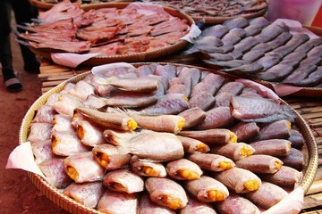 Dried fish for cooking in the market