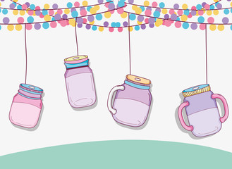 Canvas Print - Mason jars party