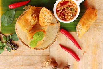 Sticker - Fried spring rolls traditional for appetizer food