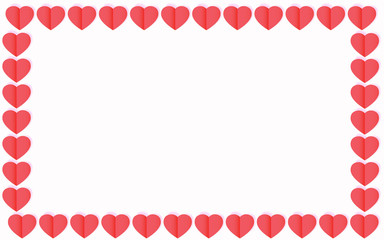 Wall Mural - Red Hearts On White Background For Valentines Day, Valentines Card, Love