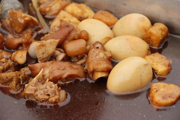 Sticker - Stewed pork leg and mix pork ,egg in street food