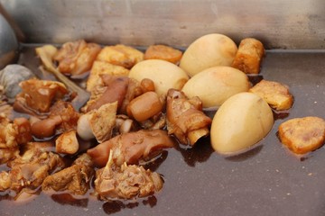 Sticker - Stewed pork leg and mix pork ,egg in street food