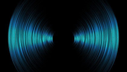 Canvas Print - Sound waves oscillating dark blue light, Abstract technology background. Vector.