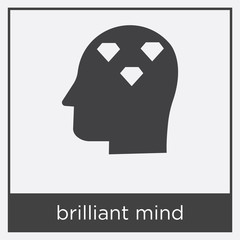 Wall Mural - brilliant mind icon isolated on white background