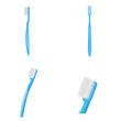 Toothbrush icons set. Realistic illustration of 4 toothbrush vector icons for web