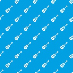 Poster - Guitar pattern vector seamless blue repeat for any use