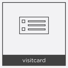 Wall Mural - visitcard icon isolated on white background