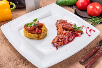 Wall Mural - Duck breast with berry sauce