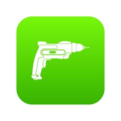 Poster - Hand drill icon digital green for any design isolated on white vector illustration