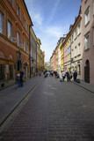 Fototapeta Londyn - Narrow streets in the old town in Warsaw
