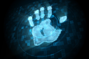 Poster - Digital security hand print scan