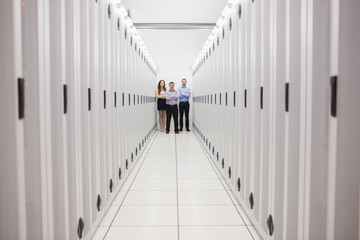 Aufkleber - People standing in corridor of data center