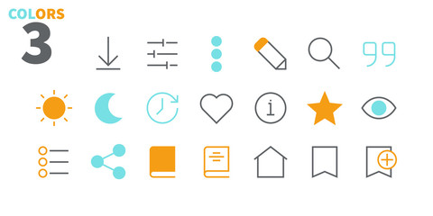Fototapete - Reading View Outlined Pixel Perfect Well-crafted Vector Thin Line Icons 48x48 Ready for 24x24 Grid for Web Graphics and Apps with Editable Stroke. Simple Minimal Pictogram Part 1-3