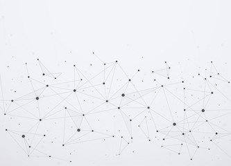 Poster - Global internet connections with points and lines. Wireframe of network communications.